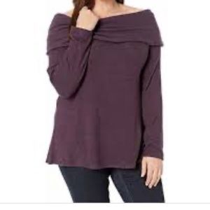 Bobeau cowl neck/off shoulder sweater